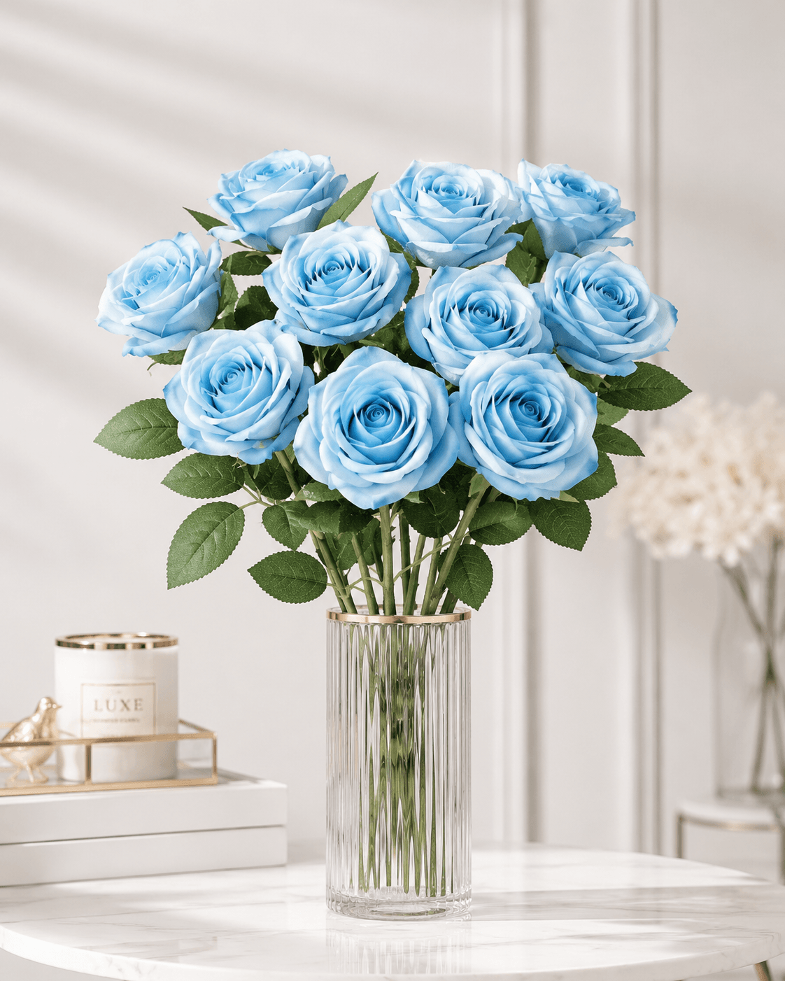 product15 10 db babakék selyemhatású műrózsa 51 cm - Image 1